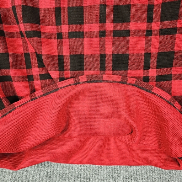 Polo Ralph Lauren Buffalo Plaid Check Waffle Thermal Shirt Men's Red/Black - Picture 9 of 9